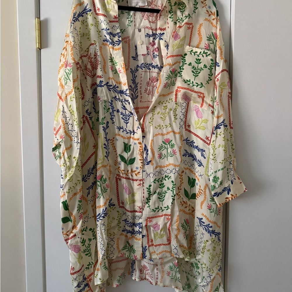 Anthropologie Multicolor Floral Button-Up Shirt